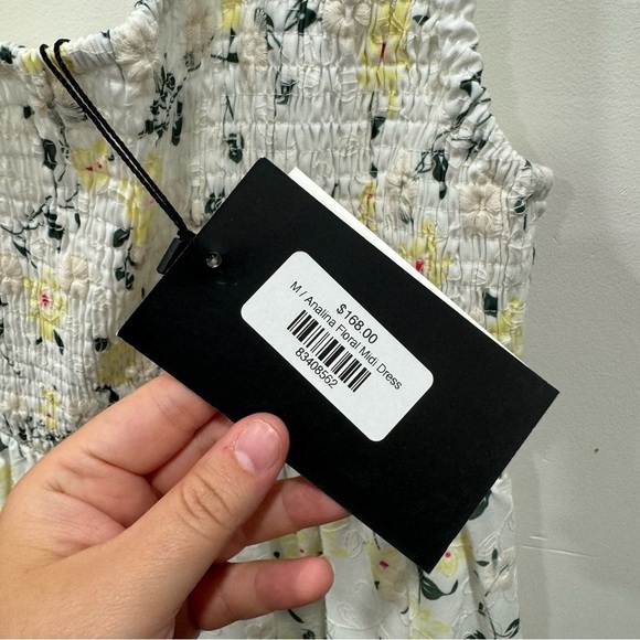 En Saison Lou Lou Midi Dress One Shoulder Ruffle Layered Skirt Floral Embroider - Picture 7 of 9